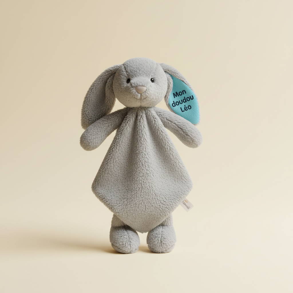Doudou lapin personnalisé Léo